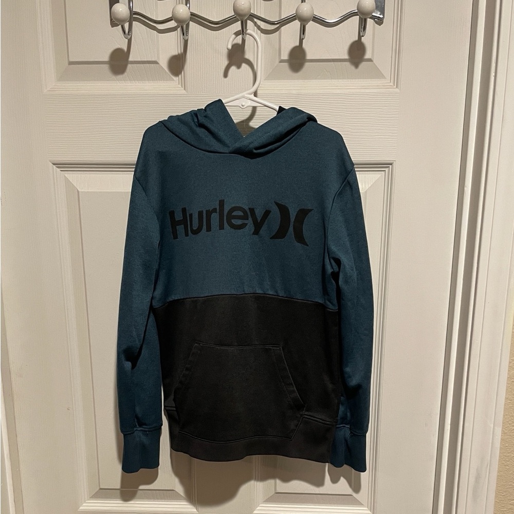 Hurley Kids' Teal and Black Hoodie